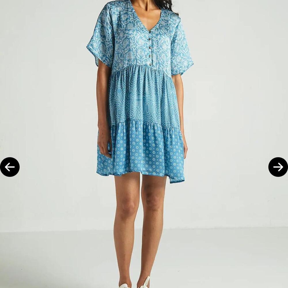 Blue ReistorXMadewell Babydoll Boho Dress NWT Medium